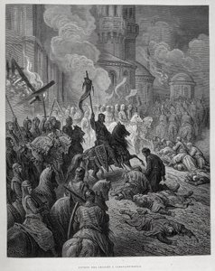 Korsfarernes indtog i Konstantinopel under det fjerde korstog af Gustave Doré. af Gustave Dore