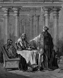 Ester ca. 450 f.Kr. før sin mand, kong Ahasverus Xerxes I af Persien, 1866 af Gustave Dore