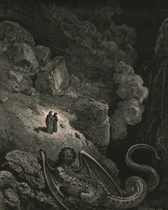 Umiddelbart dukkede det billede af svindler op, omkring 1890. af Gustave Dore
