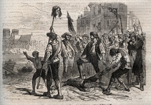 Fransk revolution: Jacques de Flesselles, greve af Bregy (1730-1789), fransk administrator, død, prevot des marchands sur les degres de l