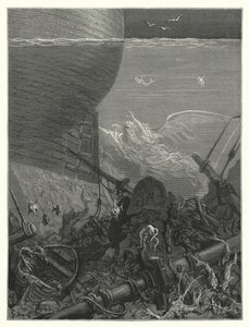 Gustave Dore-illustration til Coleridges Rime of the Ancient Mariner (kobberstik) af Gustave Dore