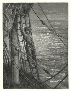 Gustave Dore-illustration til Coleridges Rime of the Ancient Mariner (kobberstik) af Gustave Dore