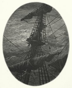 Gustave Dore-illustration til Coleridges Rime of the Ancient Mariner (kobberstik) af Gustave Dore