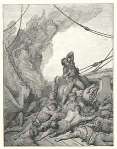 Gustave Dore-illustration til Coleridges Rime of the Ancient Mariner (kobberstik) af Gustave Dore