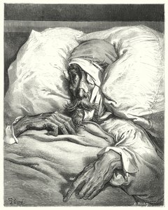 Gustave Dores Don Quixote: "Don Quixote, der var så ulykkeligt såret, var ekstremt sur og melankolsk" (gravering) af Gustave Dore