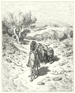Gustave Dores Don Quixote: "De passerede den dag, og fire mere efter det, i sådan en form for diskurs" (gravering) af Gustave Dore