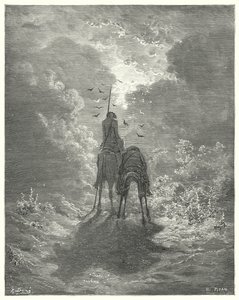 Gustave Dores Don Quixote: "Vi sov så godt, som om vi havde fire fjersenge under os" (gravering) af Gustave Dore