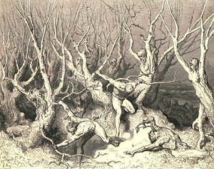Skynd dig nu, de forreste råbte, skynd dig nu døden!, c1890. af Gustave Dore