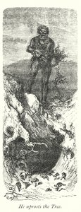 Han rykker træet op med rode (gravering) af Gustave Dore