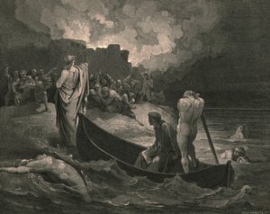 Jeg kunne ikke høre, hvilke vilkår han tilbød dem, c1890. af Gustave Dore