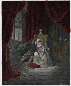 Inferno, Canto 5: Paolo og Francesca, illustration fra "Den guddommelige komedie" af Dante Alighieri, 1885 af Gustave Dore