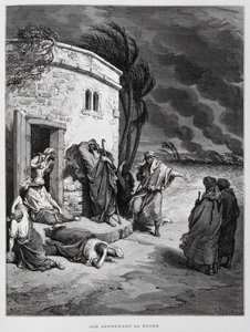 Job forstår sin ruin, Illustration fra Dore-bibelen af Gustave Dore
