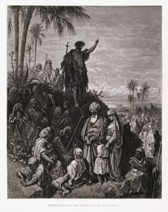 Johannes Døberen prædiker, illustration fra Dore-bibelen af Gustave Dore