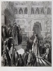 Kong Salomon modtager dronningen af Saba, Illustration fra Dore Bible af Gustave Dore