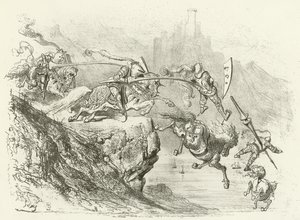 Ridderbedrag i det 12. århundrede (dybtryk) af Gustave Dore