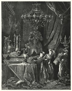 Det blå Skæg; Blå skæg (gravering) af Gustave Dore
