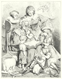 Familiefortælling (gravering) af Gustave Dore