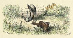 Ræven og storken (stik fra 1861-1868) af Gustave Dore