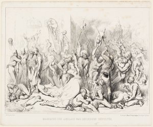 Massakre på englænderne af oprørende hinduer af Gustave Dore
