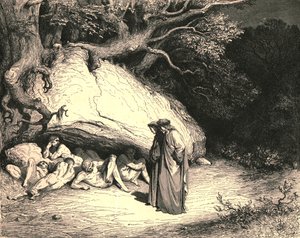 Kun så vidt ramt, at vi lever begærende uden håb, c1890. af Gustave Dore