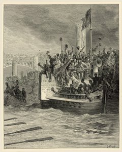 Oxford og Cambridge Boat Race, Putney af Gustave Dore