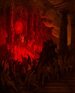 Paradise Lost: Satan in Council, gravering af Gustave Doré af Gustave Dore