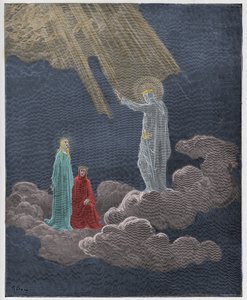 Paradiso, Canto 8: Charles Martel henvender sig til Dante og Beatrice, illustration fra "Den guddommelige komedie" af Dante Alighieri, 1885 af Gustave Dore