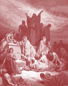 Jerusalems pest, gravering af Doré. - Bibel af Gustave Dore