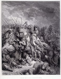 Richard Løvens hjerte i slaget ved Arsur - gravering af Gustave Doré af Gustave Dore