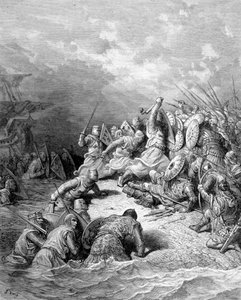 Richard Lion Heart leverer byen Joppé - gravering af Gustave Doré af Gustave Dore