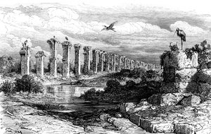 Romersk akvædukt, Merida, Spanien, 1800-tallet af Gustave Dore