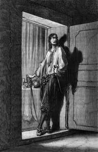 Sigognac, illustration af Gustave Dore af bogen Kaptajn Fracasse af Theophile Gautier af Gustave Dore