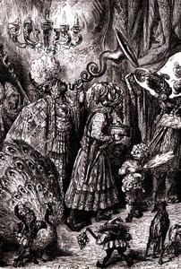 Sømanden Sindbad (Sinbad) - fortællingen om de tusind og en (1001) nat - illustration af Gustave Dore (detalje) - Maxwell-udgave 1865 - Sjette rejse: Til hoffet hos kongen af Serendib af Gustave Dore
