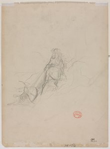 Skitse af jagtscene (verso) af Gustave Dore