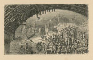 Tilskuere, der ser et bådkapløb af Gustave Dore