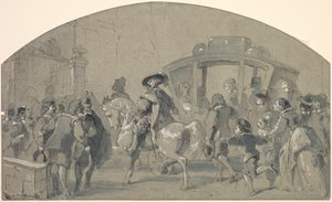 Street Scene recto, Skitser verso, ca. 1848-49. af Gustave Dore