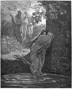 Suzanne i badet: illustration af Gustave Dore (1832-1883) til The Bible af Gustave Dore