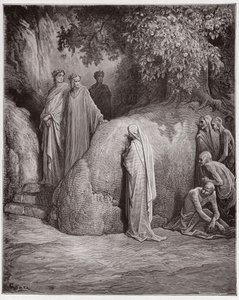 Den guddommelige komedie (La Divina Comedia, La Divine Comedie), Purgatorio, Canto 23: Dante genkender skyggen af ​​Forese blandt frådserne - af Dante Alighieri (1265-1321) - Illustration af Gustave Dore (1832-1883) af Gustave Dore