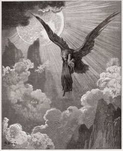 Den guddommelige komedie (La Divina Comedia, La Divine Comedie), Purgatorio, Canto 9: Dante bliver i en drøm båret af en ørn - af Dante Alighieri (1265-1321) - Illustration af Gustave Dore (1832-1883) af Gustave Dore