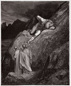 Den guddommelige komedie (La Divina Commedia, La Divine Comedie), Inferno, Canto 12: Minotauren på den knuste klippe - af Dante Alighieri (1265-1321) - Illustration af Gustave Dore (1832-1883) af Gustave Dore
