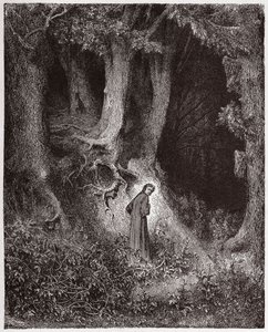 Den guddommelige komedie (La Divina Commedia, La Divine Comedie), Inferno, Canto 1: Dante i den vilde skov - af Dante Alighieri (1265-1321) - Illustration af Gustave Dore (1832-1883) af Gustave Dore