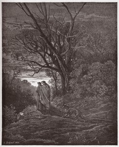 Den guddommelige komedie (La Divina Commedia, La Divine Comedie), Inferno, Canto 1: Hun-ulven dukker op - af Dante Alighieri (1265-1321) - Illustration af Gustave Dore (1832-1883) af Gustave Dore