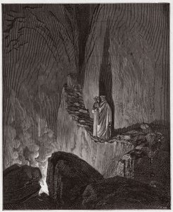 Den guddommelige komedie (La Divina Commedia, La Divine Comedie), Inferno, Canto 26: Ulysses og Diomedes flammende ånder - af Dante Alighieri (1265-1321) - Illustration af Gustave Dore (1832-1883) af Gustave Dore