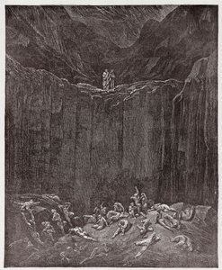 Den guddommelige komedie (La Divina Commedia, La Divine Comedie), Inferno, Canto 29: Forfalskerne pines i dalen - af Dante Alighieri (1265-1321) - Illustration af Gustave Dore (1832-1883) af Gustave Dore
