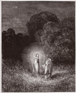 Den guddommelige komedie (La Divina Commedia, La Divine Comedie), Inferno, Canto 2: Beatrice og Virgil - af Dante Alighieri (1265-1321) - Illustration af Gustave Dore (1832-1883) af Gustave Dore