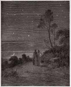 The Divine Comedy (La Divina Commedia, La Divine Comedie), Inferno, Canto 2: The darkening sky of the first night - af Dante Alighieri (1265-1321) - Illustration af Gustave Dore (1832-1883) af Gustave Dore