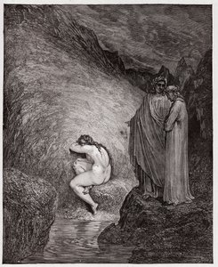 Den guddommelige komedie (La Divina Commedia, La Divine Comedie), Inferno, Canto 30: Myrrha, dømt for incest - af Dante Alighieri (1265-1321) - Illustration af Gustave Dore (1832-1883) af Gustave Dore