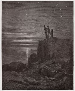 Den guddommelige komedie (La Divina Commedia, La Divine Comedie), Inferno, Canto 34: Digterne kommer ud af helvede - af Dante Alighieri (1265-1321) - Illustration af Gustave Dore (1832-1883) af Gustave Dore