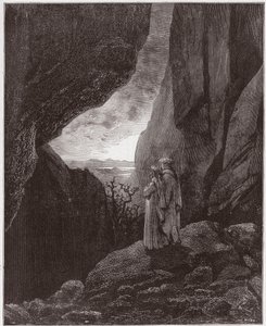 Den guddommelige komedie (La Divina Commedia, La Divine Comedie), Inferno, Canto 34: Virgil og Dante stiger op til den øvre verden - af Dante Alighieri (1265-1321) - Illustration af Gustave Dore (1832-1883) af Gustave Dore