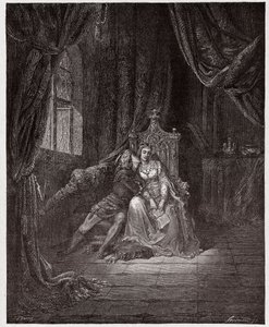 Den guddommelige komedie (La Divina Commedia, La Divine Comedie), Inferno, Canto 5: Paolo og Francesca - af Dante Alighieri (1265-1321) - Illustration af Gustave Dore (1832-1883) af Gustave Dore